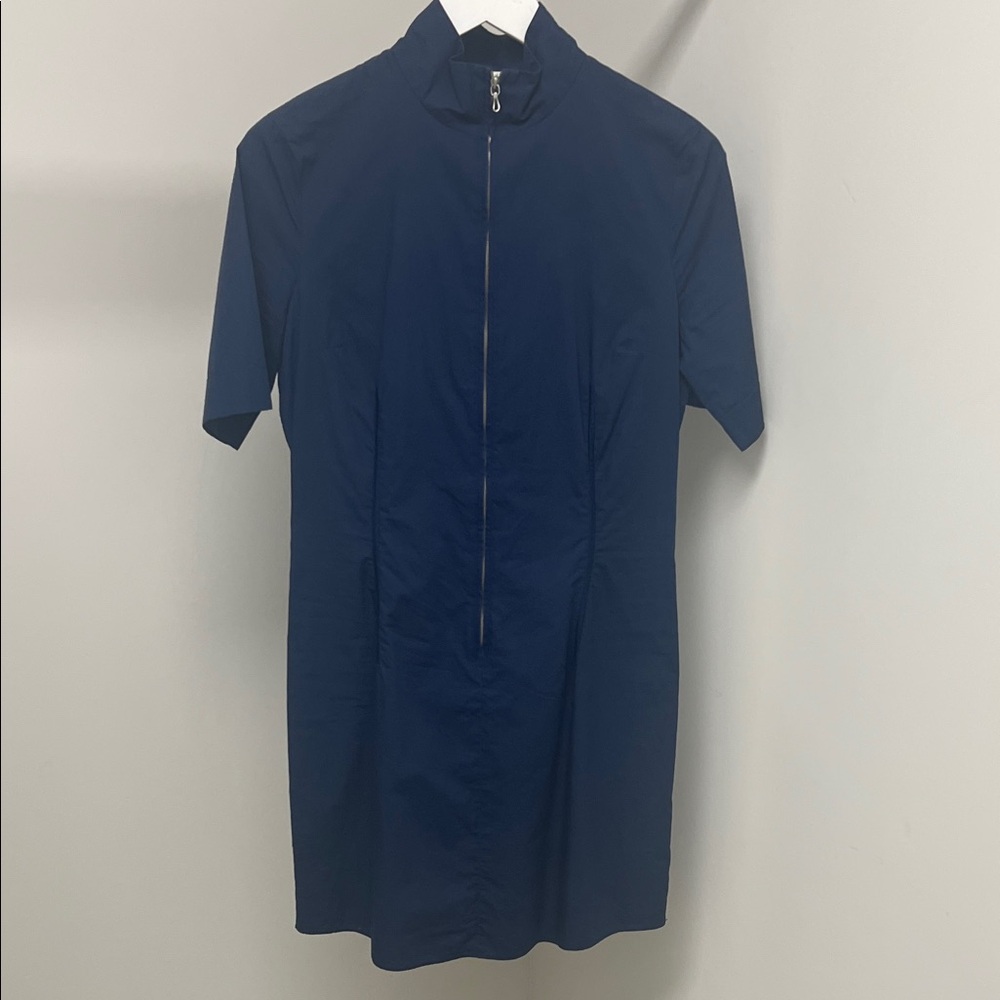 Acne Studios Deep Blue Zip Mini Dress